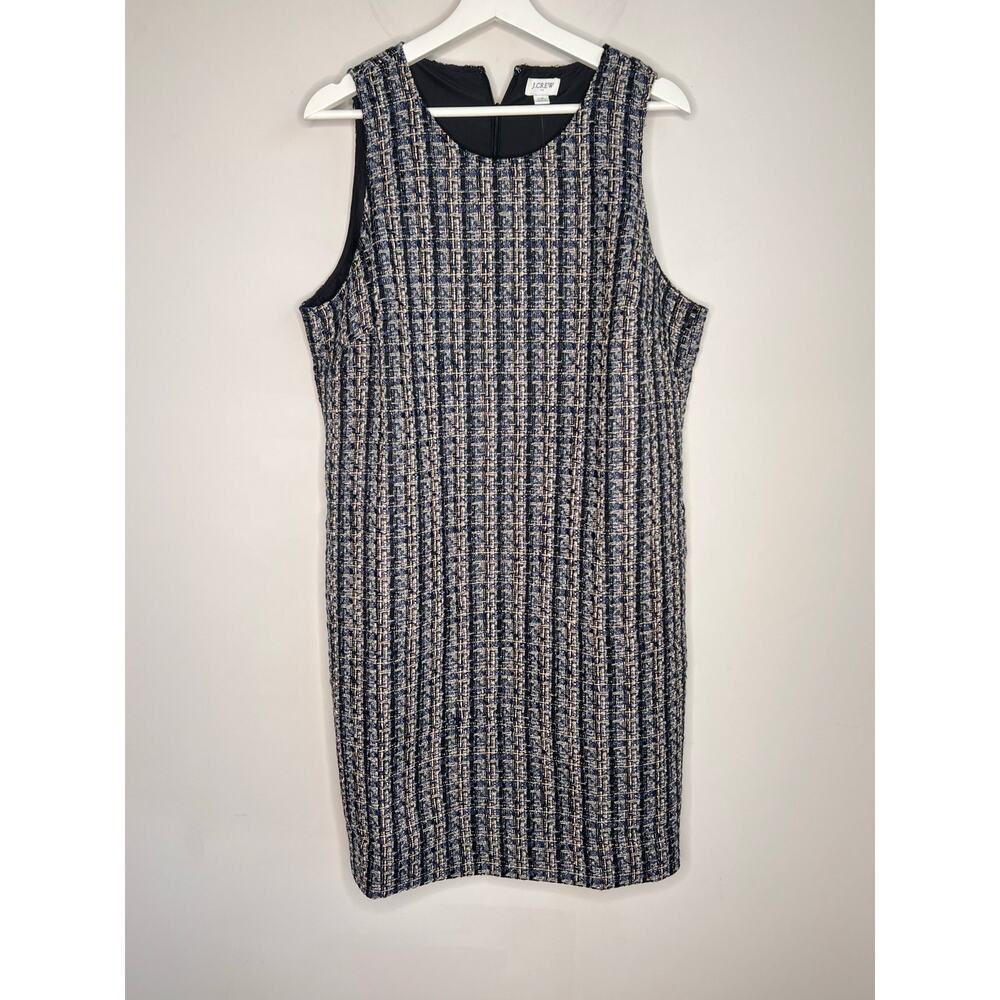 NWT J. Crew Navy and White Tweed Mini Dress - Picture 2 of 11
